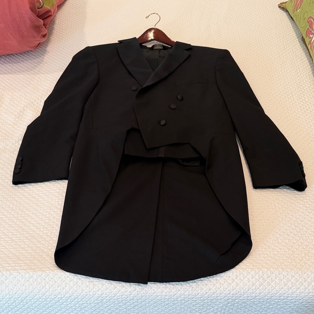 Elegant Black Men's Full Tailcoat Suit Set